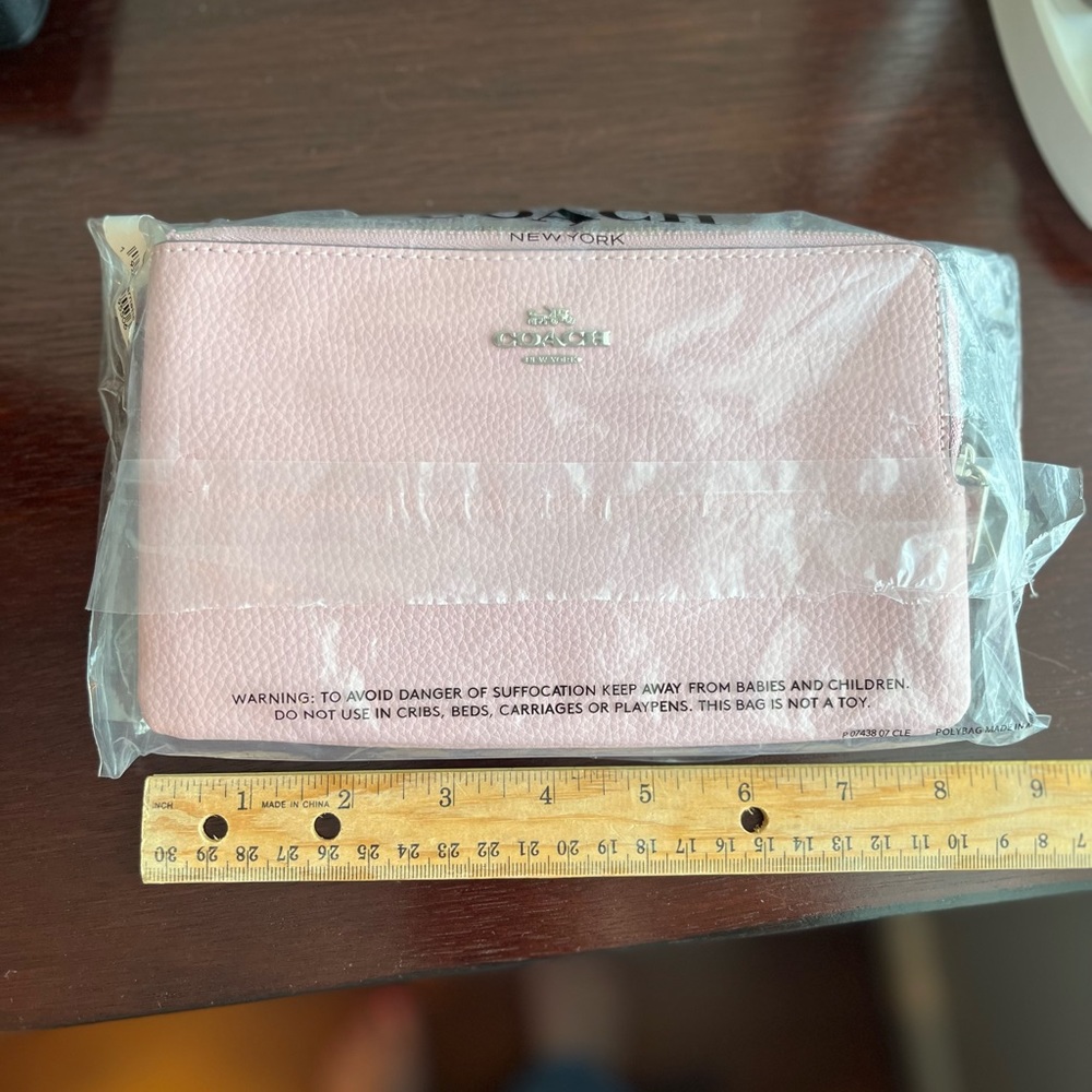 Coach large double zip wristlet